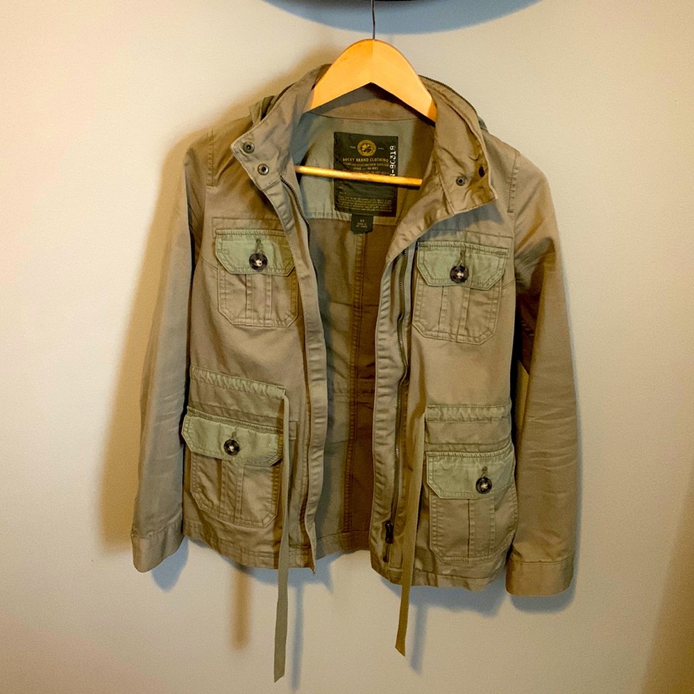Lucky Brand Olive Green Women’s XS Utility Jacket with Hideable Hood